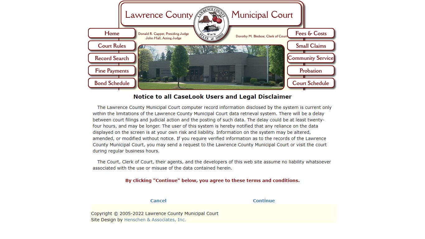 Lawrence County Municipal Court - Record Search